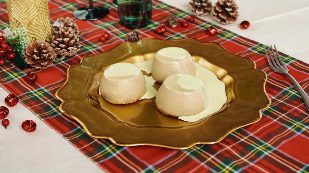 Flan di funghi con fonduta di formaggio