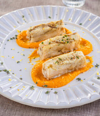 merluzzo con vellutata di carote