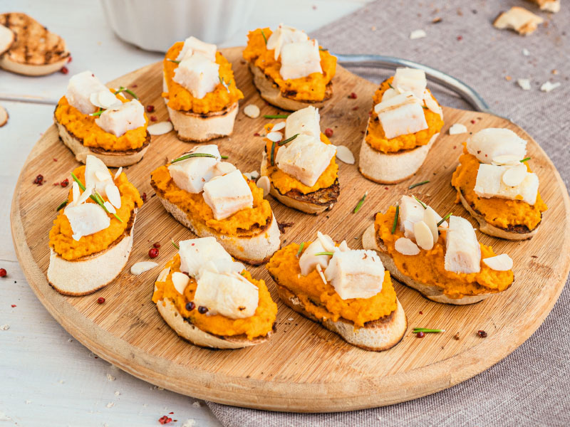 Crostini con merluzzo