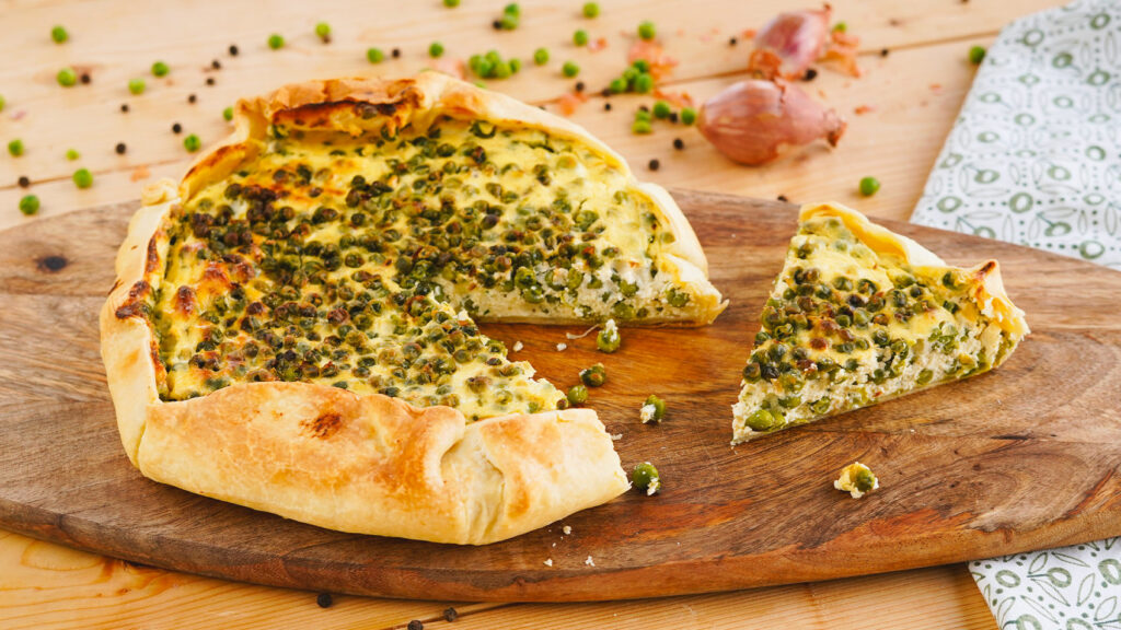 Torta salata di piselli